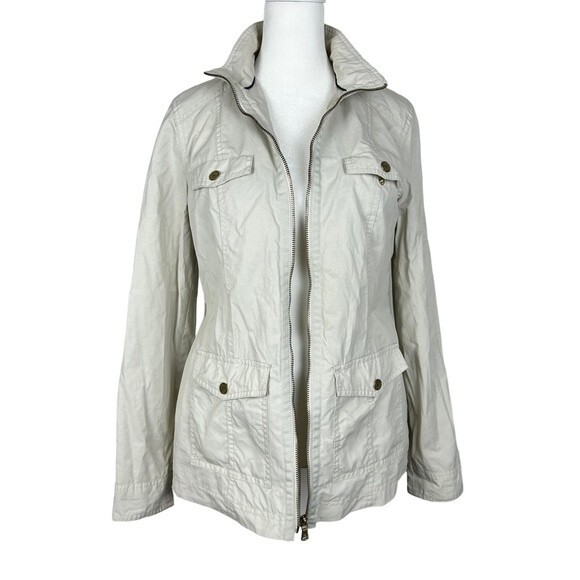 Womens Tommy Hilfiger Windbreaker Tan Beige Jacket Coat Small Lightweight Lined - Picture 5 of 14